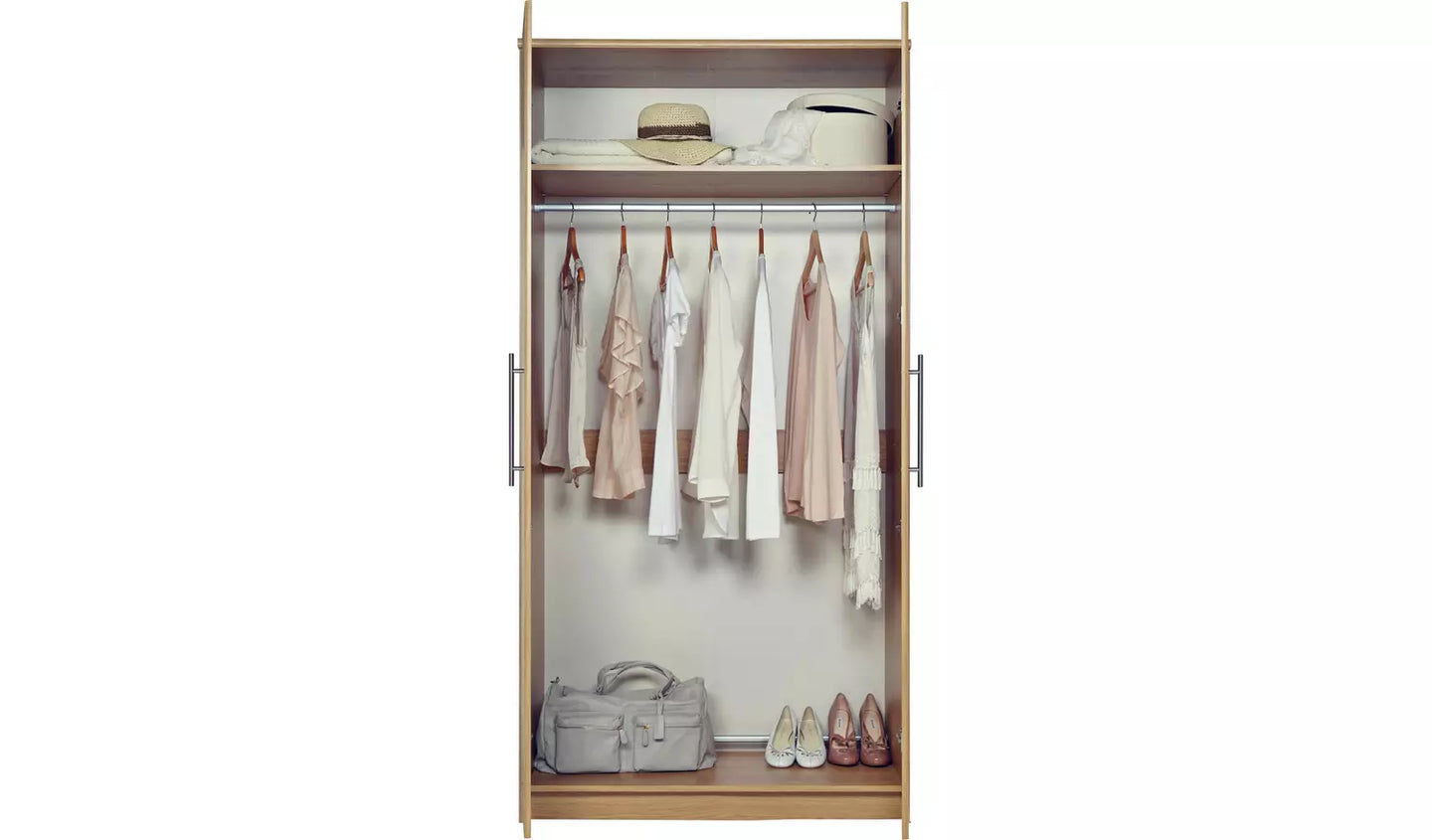 Normandy 2 Door Wardrobe - Oak Effect